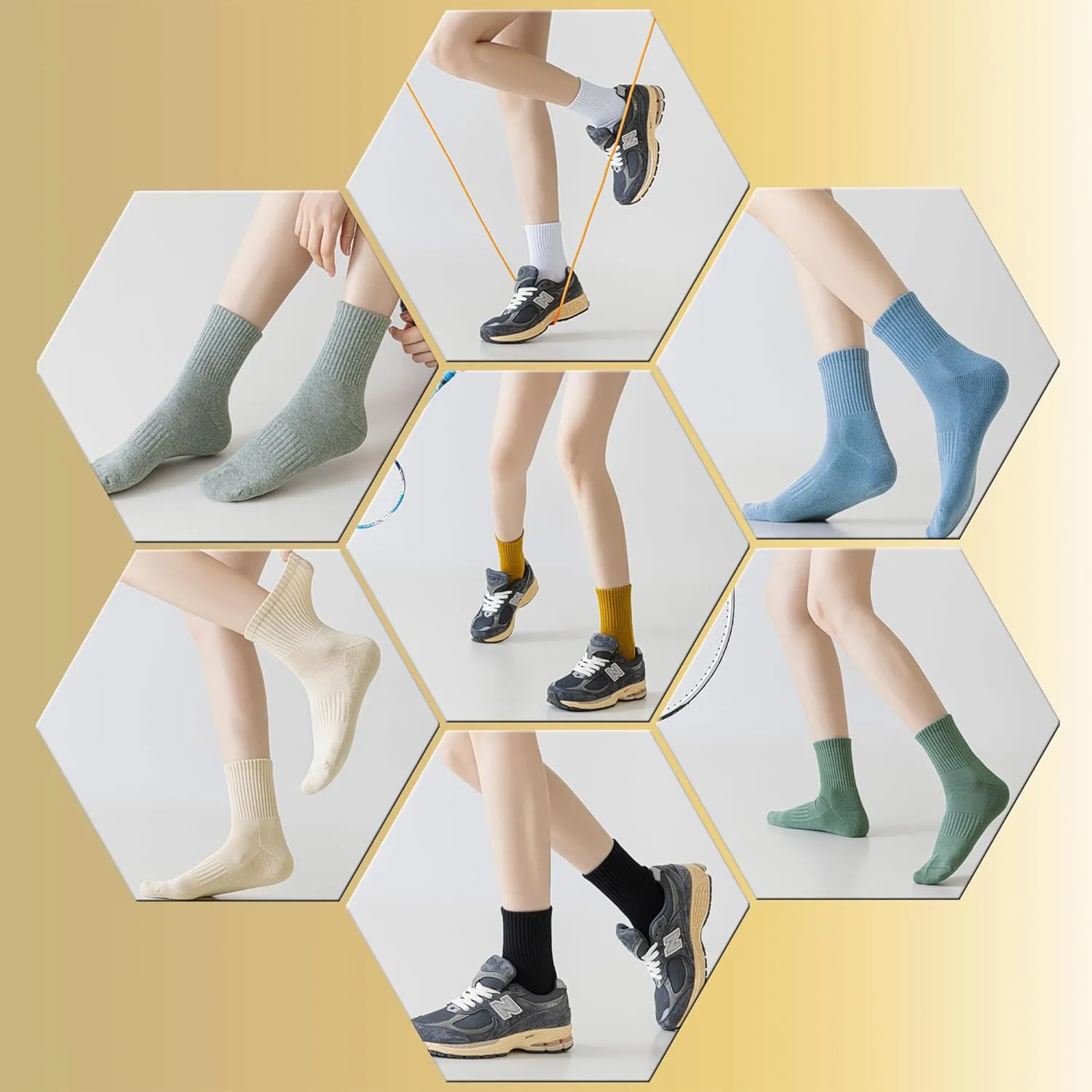 MAGIARTE Womens Athletic Cotton Mini Crew Socks Thick Cushioned Running Hiking Multi Sports Socks for Women 4 Pairs