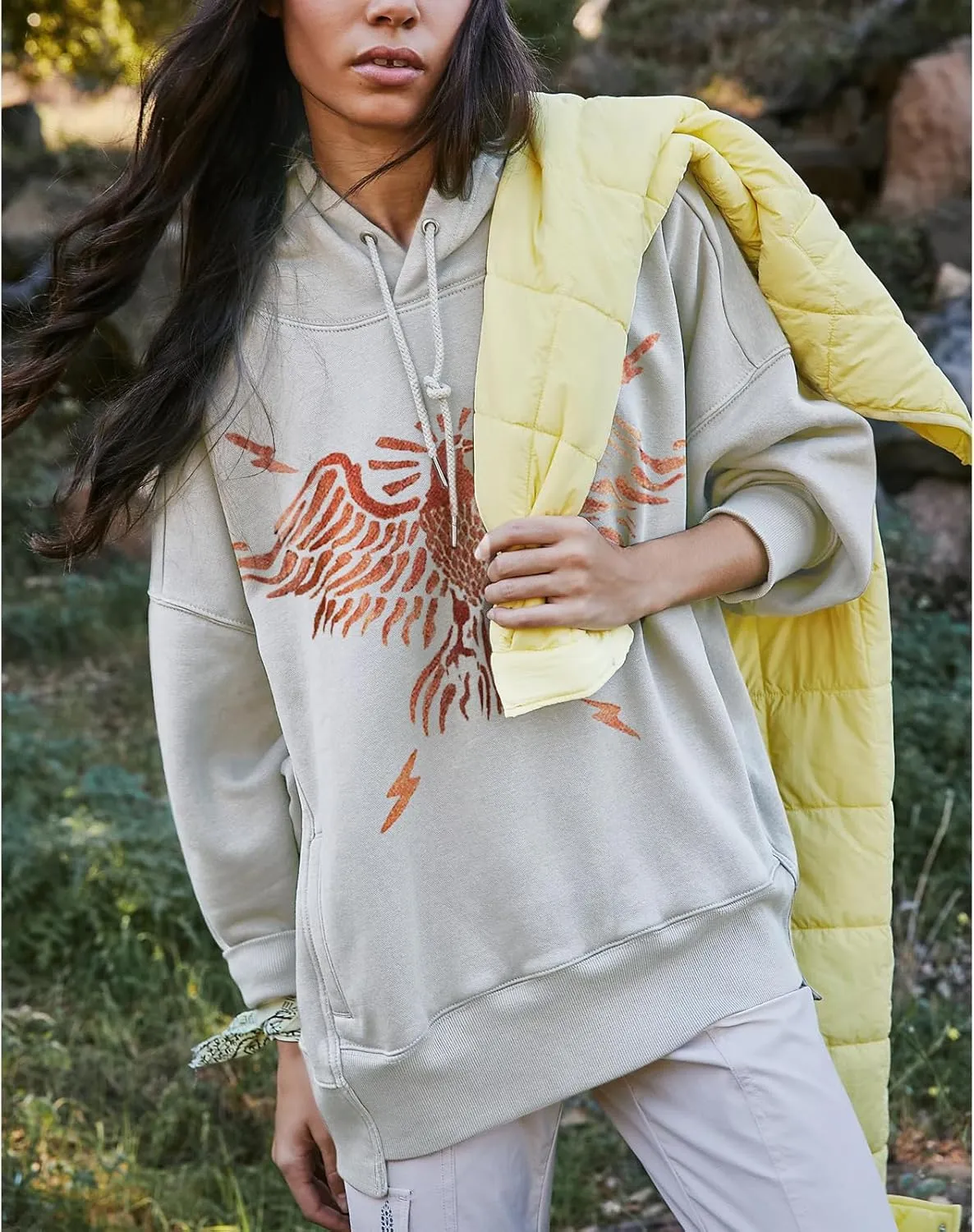 Meiweileya Womens Y2k Oversized Graphic Cute Preppy Hoodies Jacket Star Heart Print Long Sleeve Pocket Sweatshirt