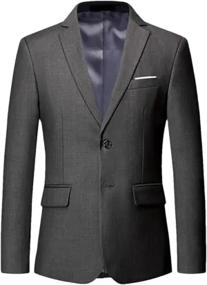 Men Blazer Classic Slim Fit Solid Suit Jacket Business Casual Suit Blazer Plus Size