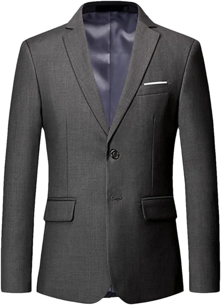 Men Blazer Classic Slim Fit Solid Suit Jacket Business Casual Suit Blazer Plus Size