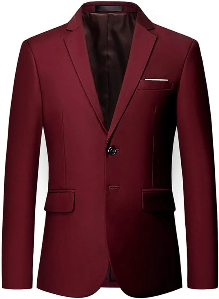 Men Blazer Classic Slim Fit Solid Suit Jacket Business Casual Suit Blazer Plus Size
