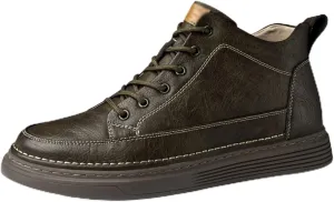 Mens Boots Winter warm Oxford shoes Men's thick soled snow boots Outdoor anti-skid casual shoes Real leather boots Men