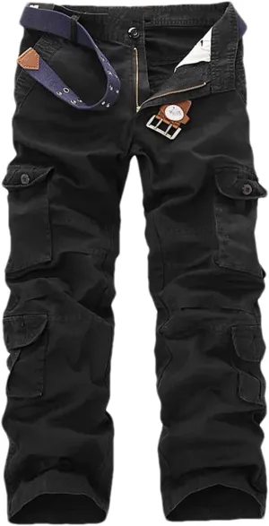 Mens Cargo Pants Multi-Pockets Baggy Men Cotton Pants Casual Overalls Trousers No Belts Plus Size