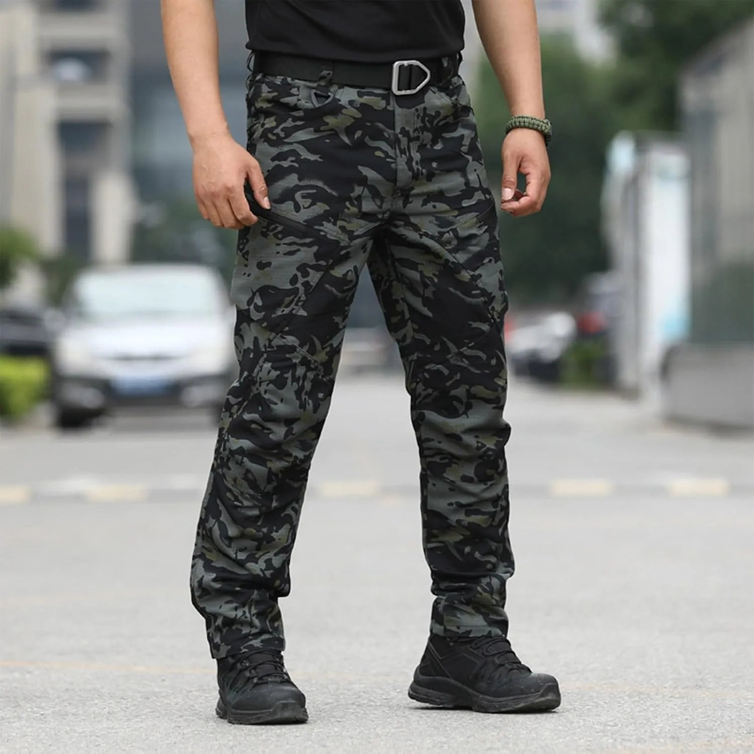Men's Cargo Pants Water Outdoor Camouflage Trousers with Multi-Pockets for Hiking & Hunting
