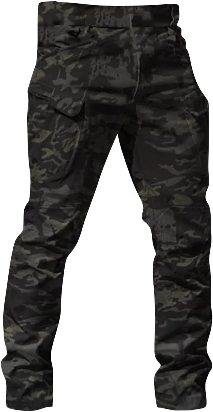 Men's Cargo Pants Water Outdoor Camouflage Trousers with Multi-Pockets for Hiking & Hunting