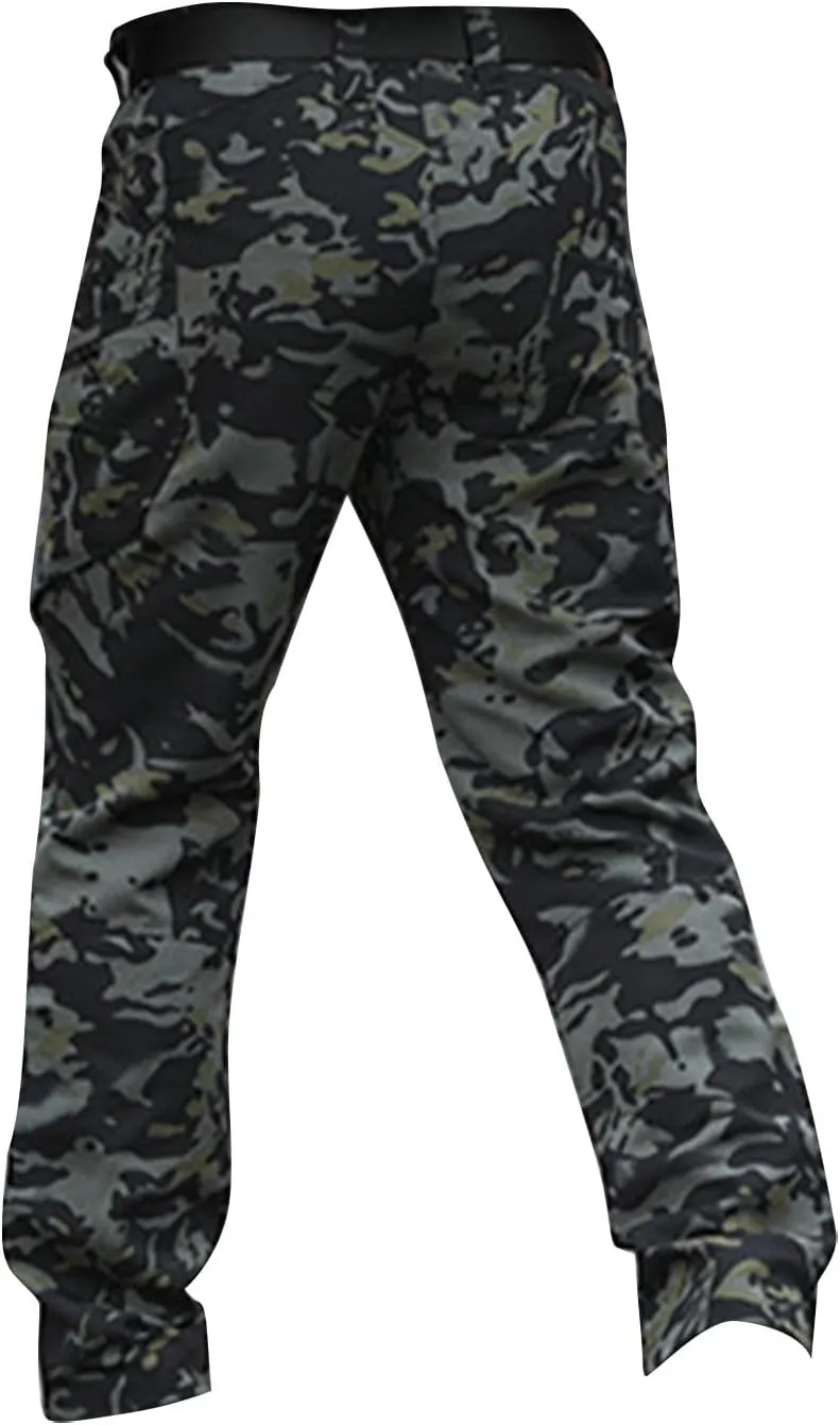 Men's Cargo Pants Water Outdoor Camouflage Trousers with Multi-Pockets for Hiking & Hunting