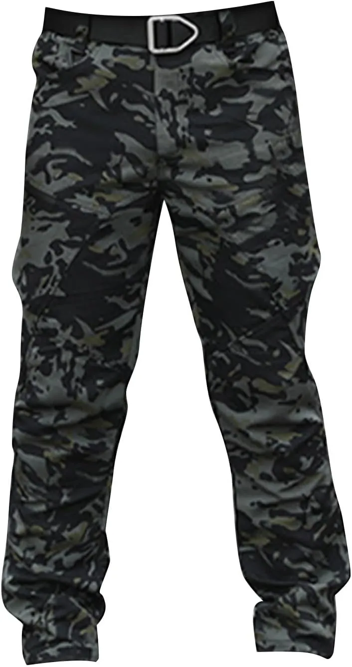 Men's Cargo Pants Water Outdoor Camouflage Trousers with Multi-Pockets for Hiking & Hunting