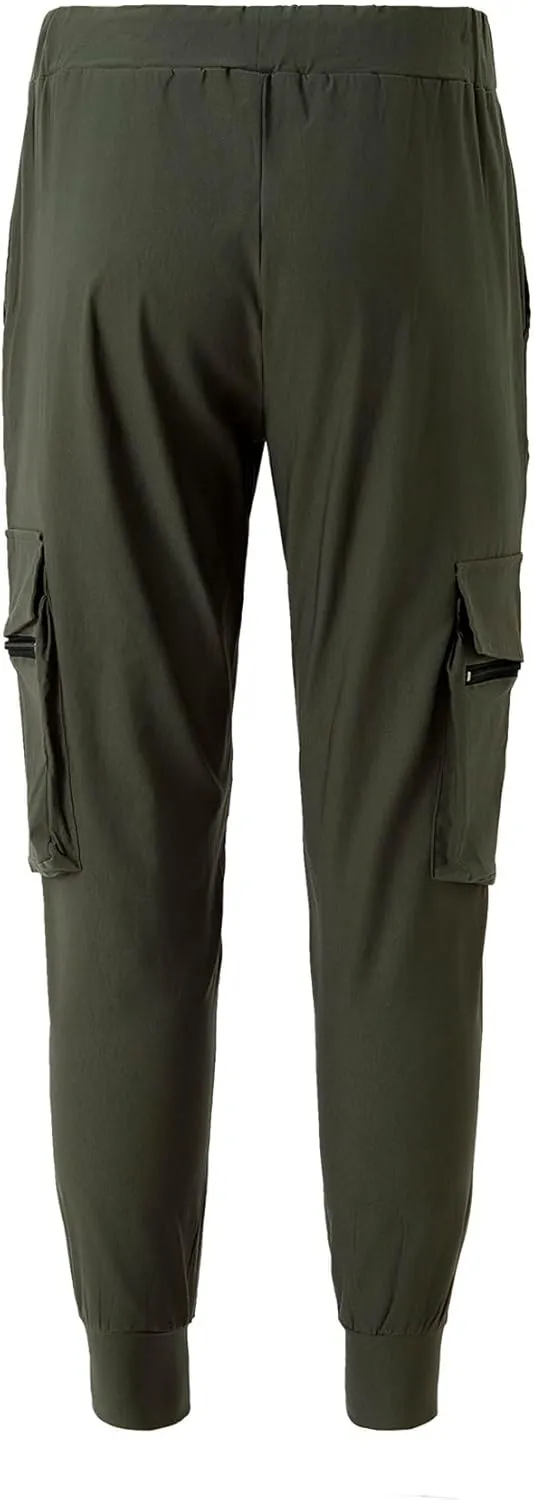 Men's Cargo Pants with Elastic Waist - Multi-Pocket Stretch Trousers for Outdoor, Gym Casual Wear