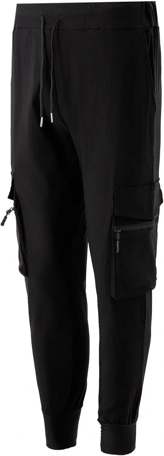 Men's Cargo Pants with Elastic Waist - Multi-Pocket Stretch Trousers for Outdoor, Gym Casual Wear