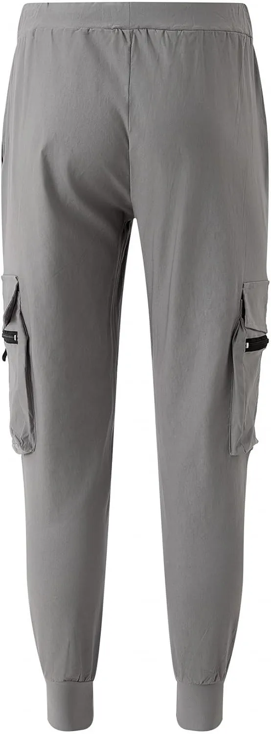 Men's Cargo Pants with Elastic Waist - Multi-Pocket Stretch Trousers for Outdoor, Gym Casual Wear