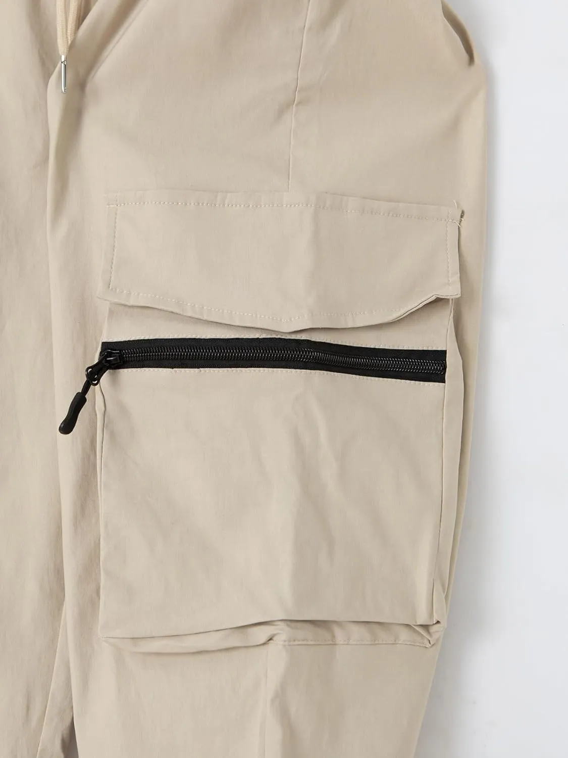Men's Cargo Pants with Elastic Waist - Multi-Pocket Stretch Trousers for Outdoor, Gym Casual Wear