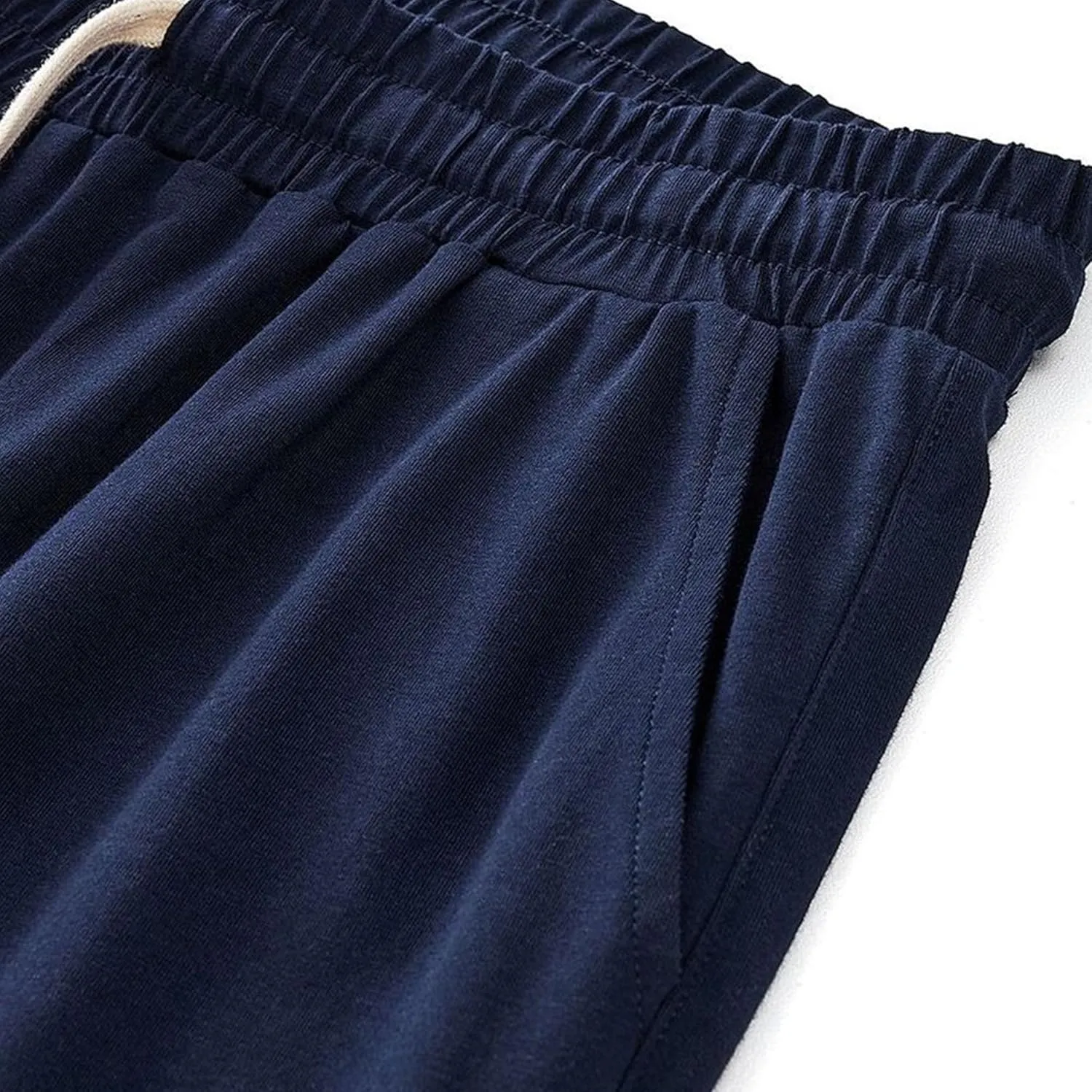 Mens Casual Sports Drawstring Pants Elastic Waist Straight Leg Chino Pant Lounge Baggy Men Trousers