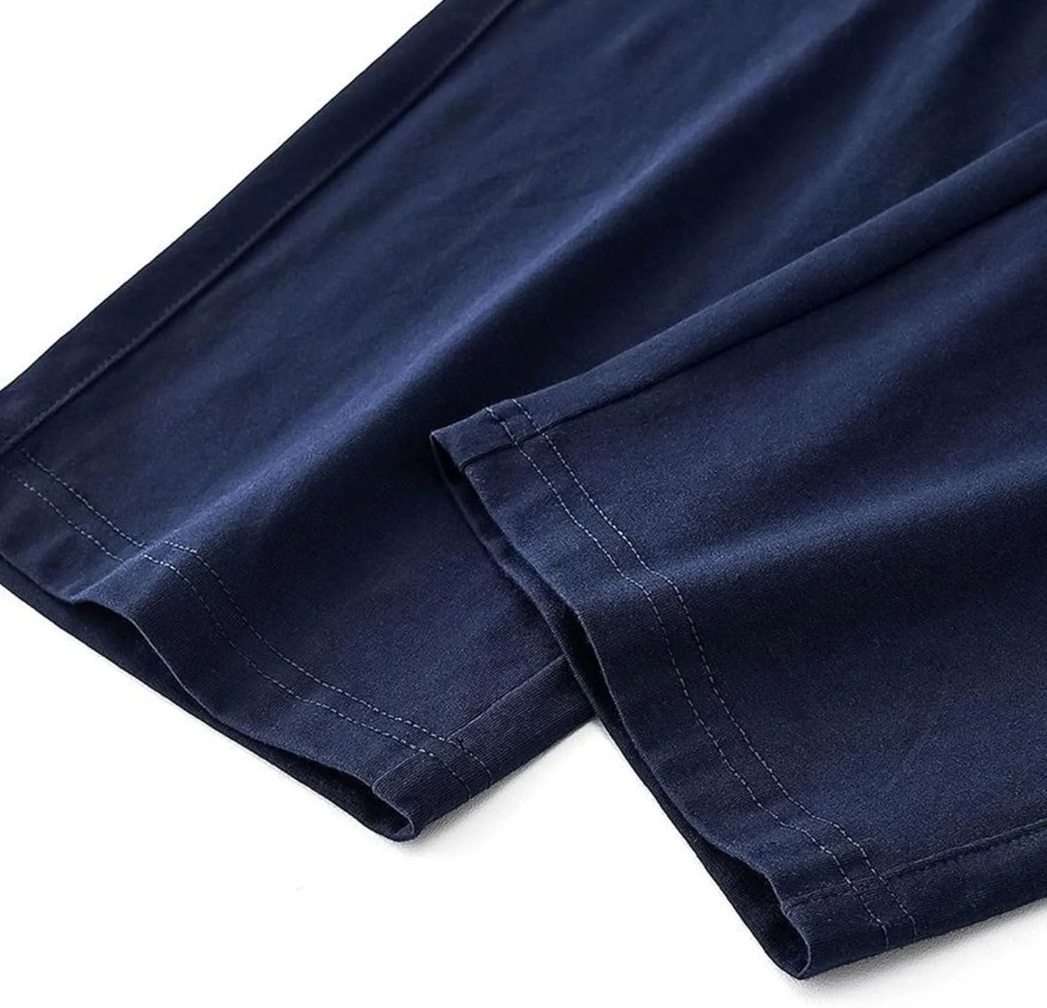 Mens Casual Sports Drawstring Pants Elastic Waist Straight Leg Chino Pant Lounge Baggy Men Trousers