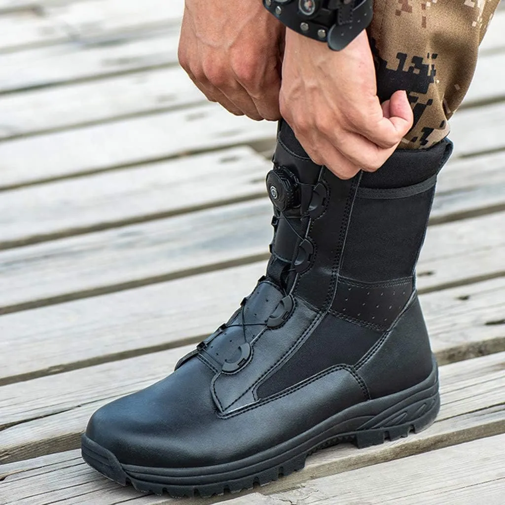 Men's Combat BootsOutdoor Mountaineering Off-Road Training Shoes High-Tops Military Jungle Tactical Boots,Black A- 40/UK 7/US 7.5