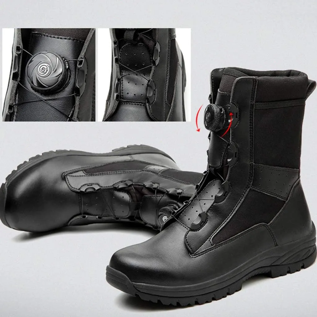 Men's Combat BootsOutdoor Mountaineering Off-Road Training Shoes High-Tops Military Jungle Tactical Boots,Black A- 40/UK 7/US 7.5