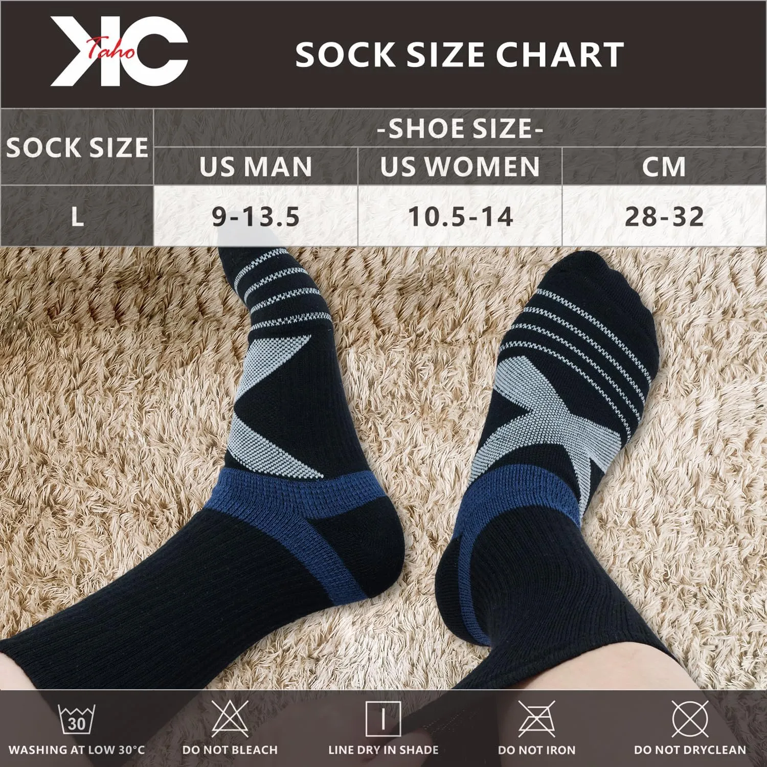 Men's Compression Athletic Cushioned Crew Socks (4 Pairs) Arch Support Hiking Walking Running Socks