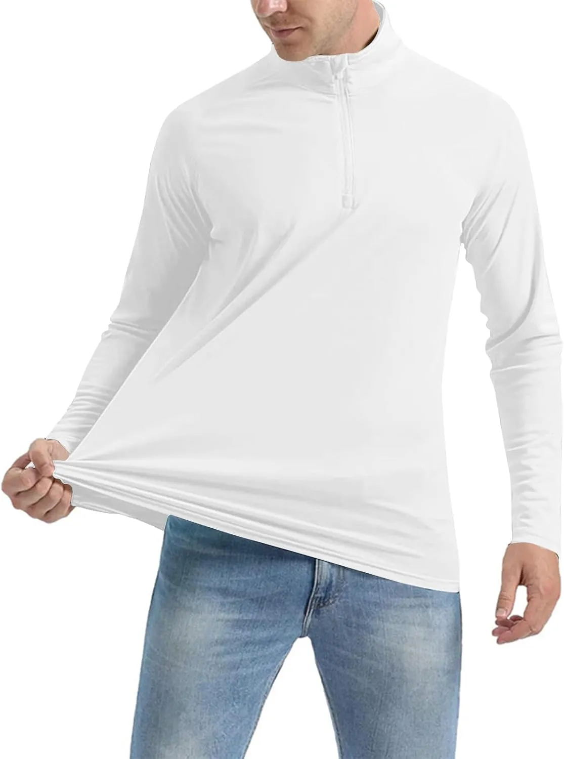 Men's Fall Lightweight Breathable Solid Color Stand Collar Long Sleeved Blouse Tops2024 Men Big and Tall Clothes