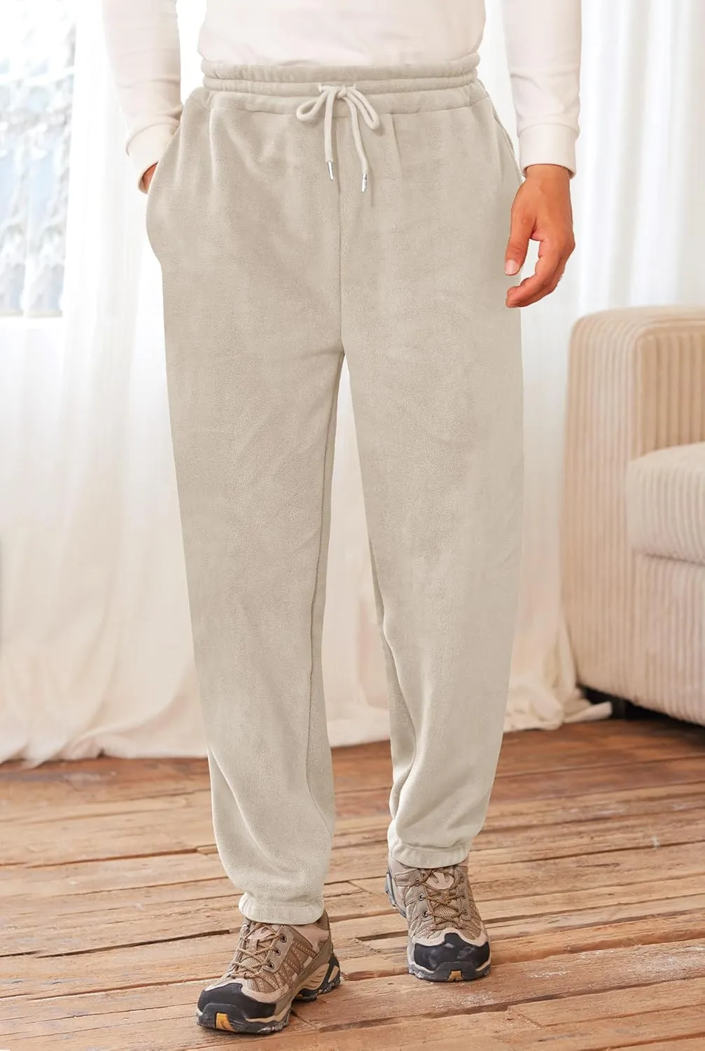 Men's Fleece Lined Sherpa Sweatpants Active Running Joggers with Pockets (S-2XL)