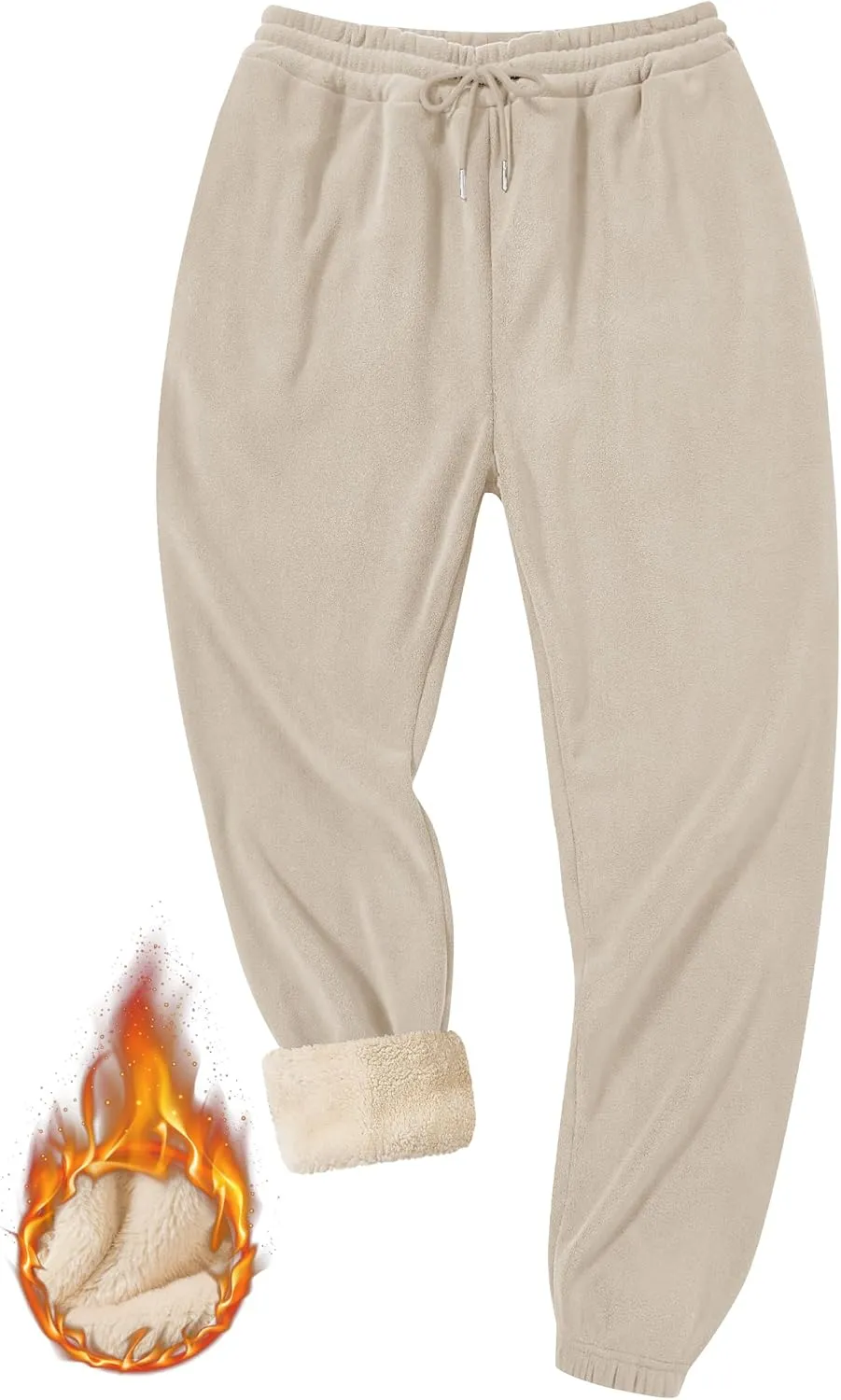 Men's Fleece Lined Sherpa Sweatpants Active Running Joggers with Pockets (S-2XL)