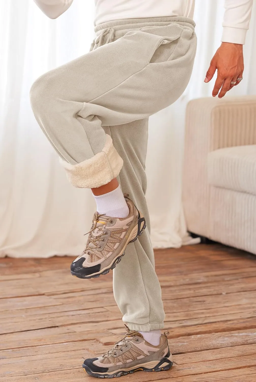 Men's Fleece Lined Sherpa Sweatpants Active Running Joggers with Pockets (S-2XL)