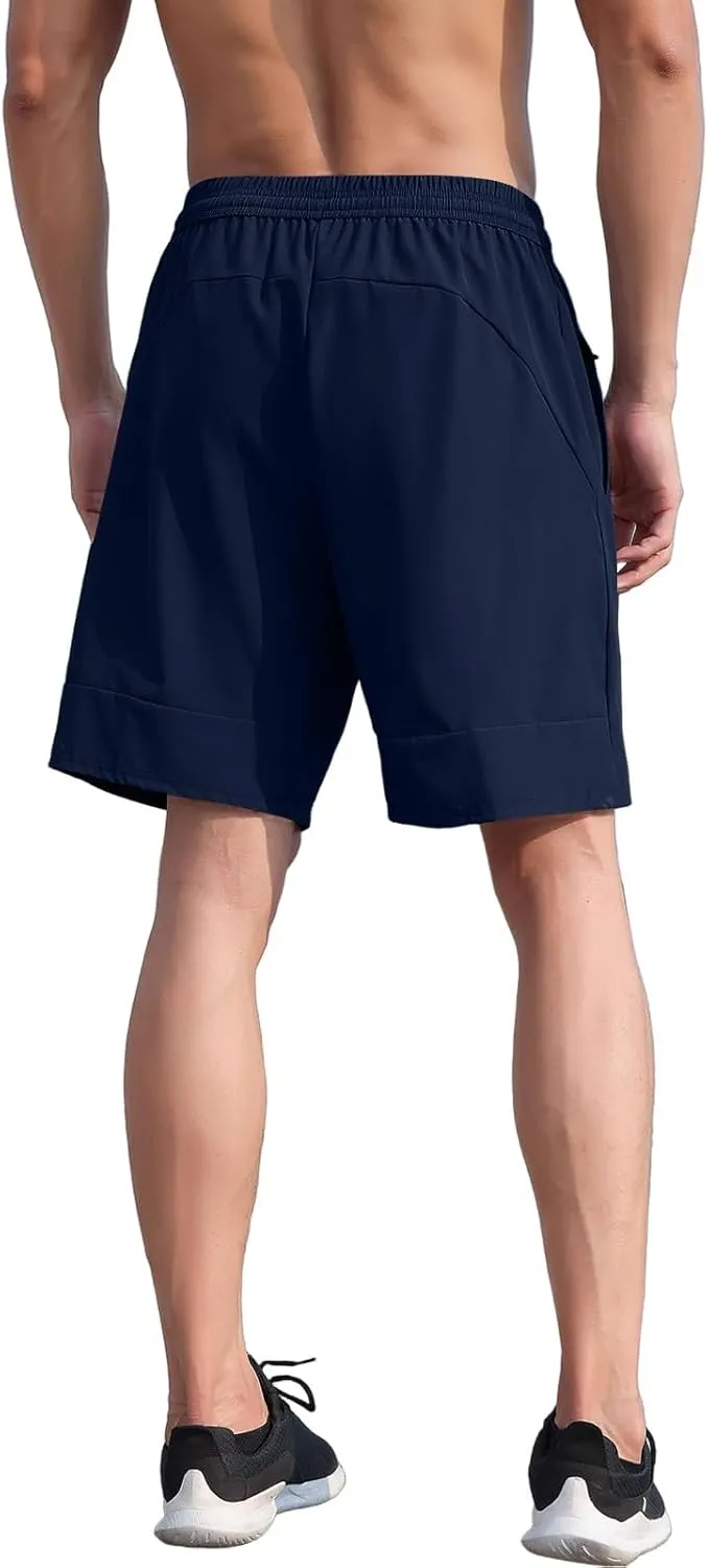 Men's Quick-Dry Athletic Running Shorts, Lightweight Workout Gym Shorts with Pockets for Sports, Hiking and Exercise