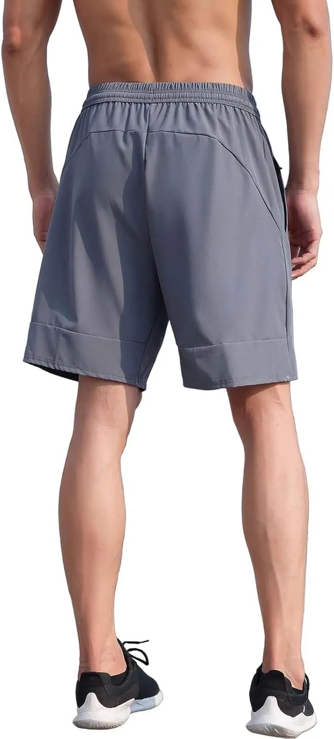 Men's Quick-Dry Athletic Running Shorts, Lightweight Workout Gym Shorts with Pockets for Sports, Hiking and Exercise