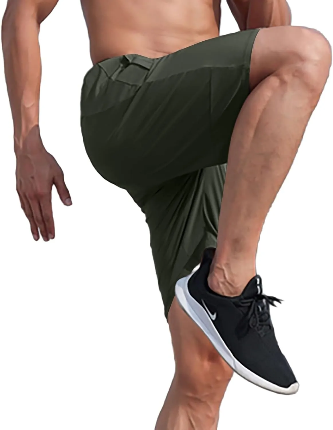 Men's Quick-Dry Athletic Running Shorts, Lightweight Workout Gym Shorts with Pockets for Sports, Hiking and Exercise