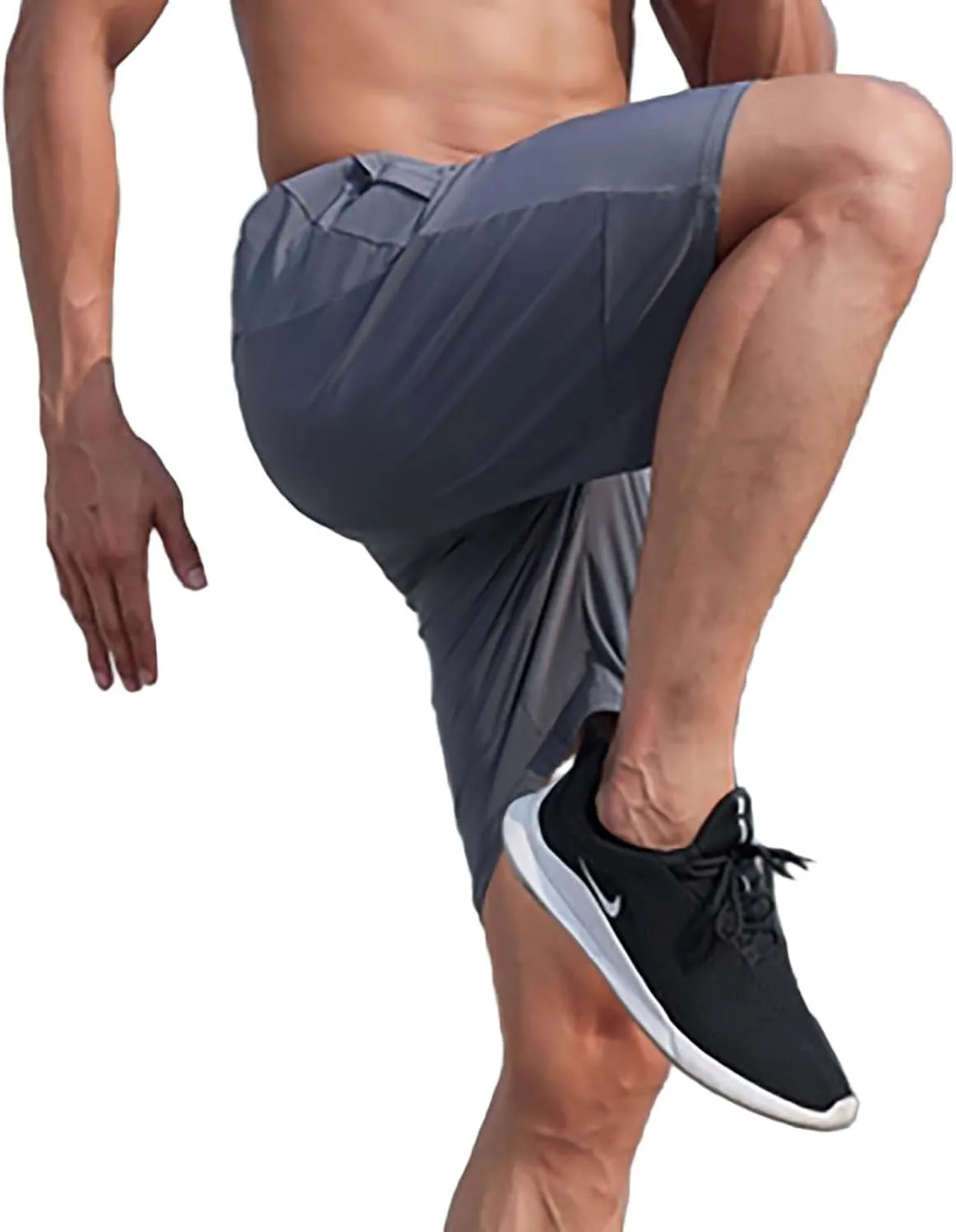 Men's Quick-Dry Athletic Running Shorts, Lightweight Workout Gym Shorts with Pockets for Sports, Hiking and Exercise