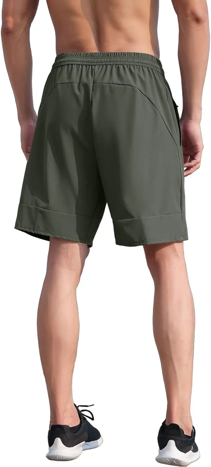 Men's Quick-Dry Athletic Running Shorts, Lightweight Workout Gym Shorts with Pockets for Sports, Hiking and Exercise