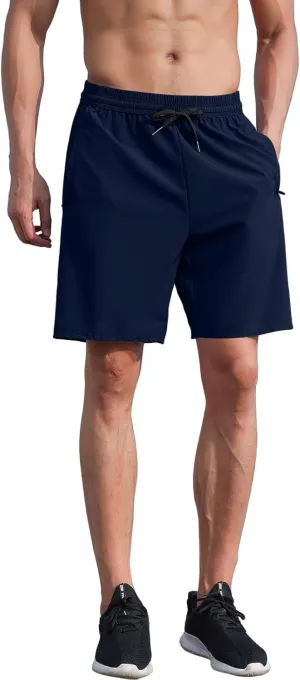 Men's Quick-Dry Athletic Running Shorts, Lightweight Workout Gym Shorts with Pockets for Sports, Hiking and Exercise