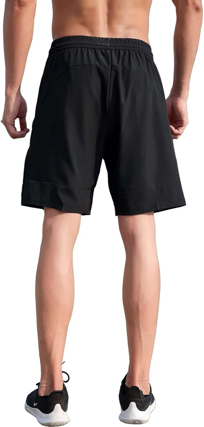 Men's Quick-Dry Athletic Running Shorts, Lightweight Workout Gym Shorts with Pockets for Sports, Hiking and Exercise