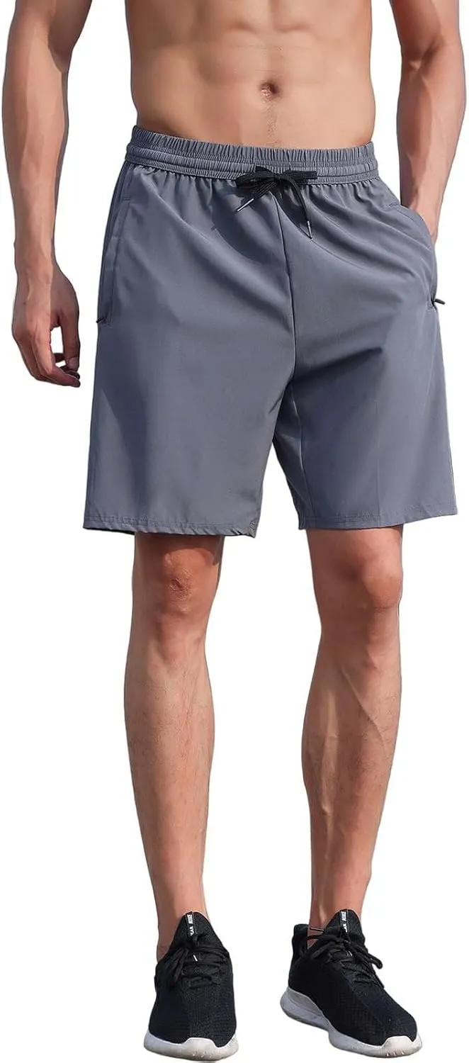 Men's Quick-Dry Athletic Running Shorts, Lightweight Workout Gym Shorts with Pockets for Sports, Hiking and Exercise