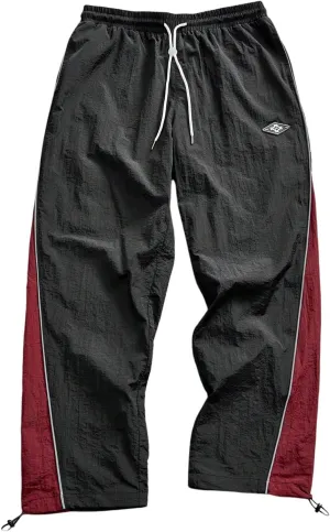 Men's Side Striped Straight Leg Pants Baggy Color Block Drawstring Waist Long Trousers Streetwear