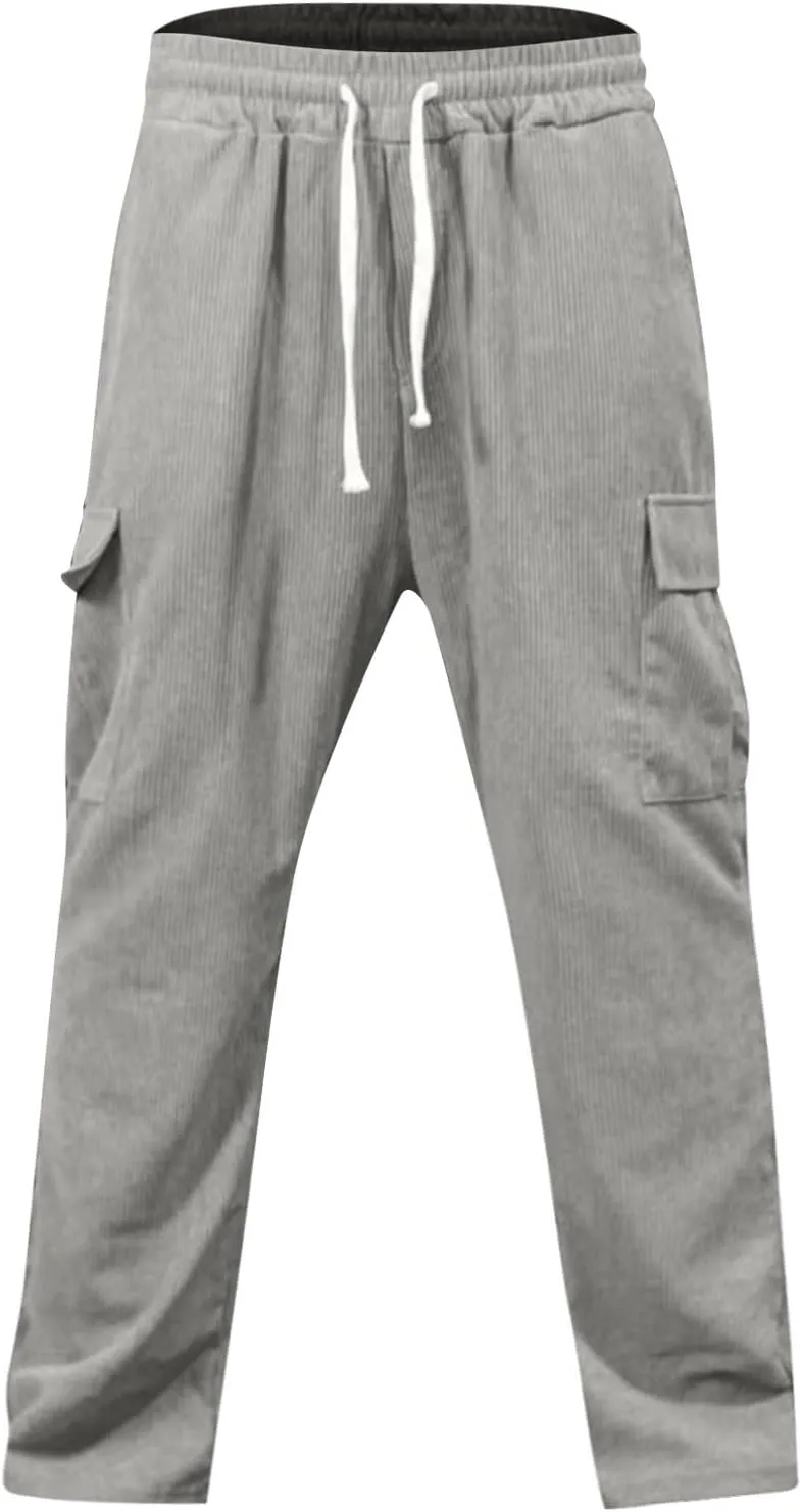 Mens Sweatpants Loose Fit Drawstring Elastic Waist Casual Baggy Pants Summer Hippie Hip Hop Trousers