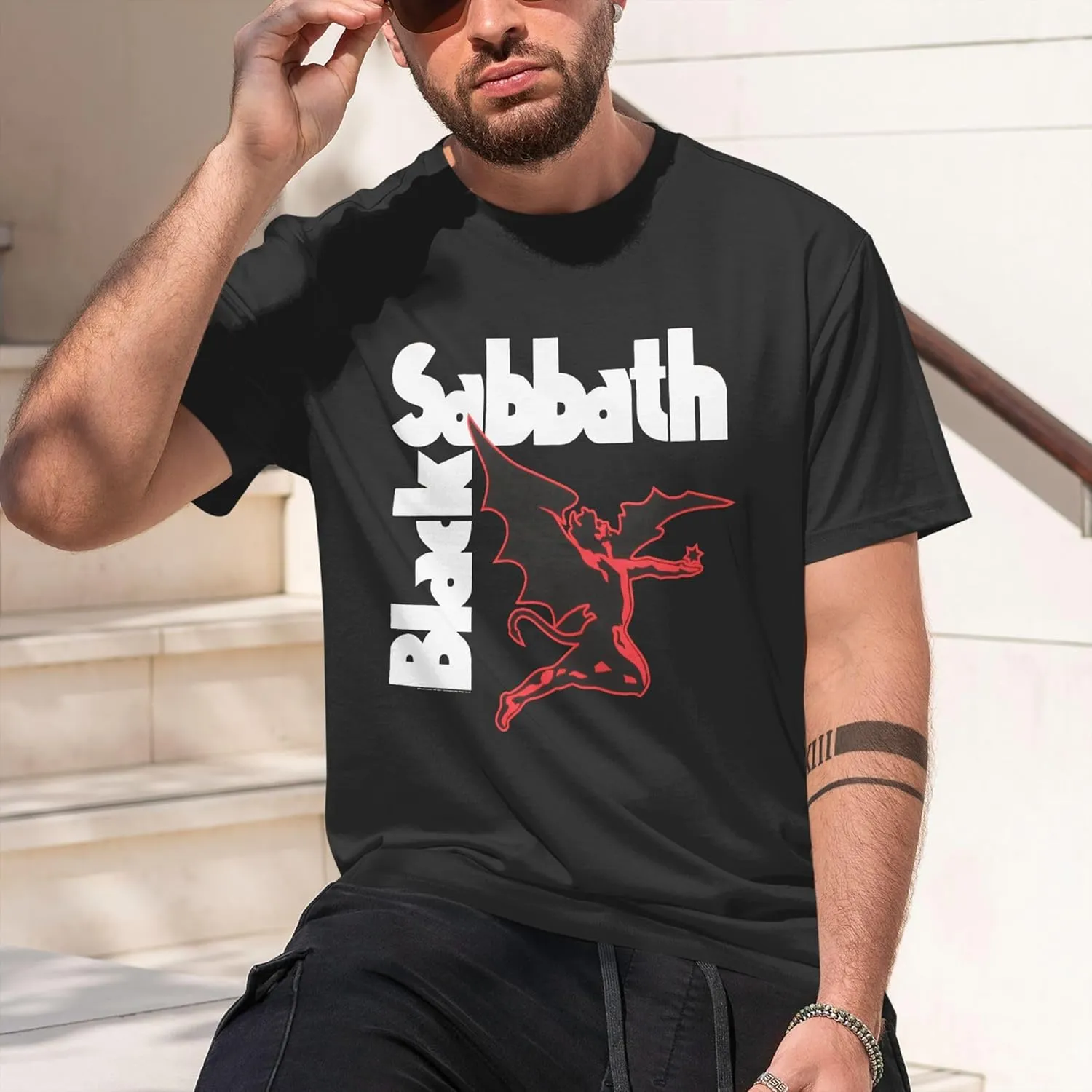 Mens T-Shirts Short Sleeve Fashion Tee Crewneck Top Clothing Black