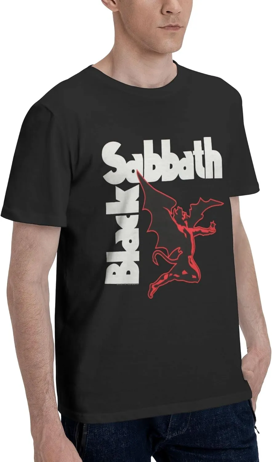 Mens T-Shirts Short Sleeve Fashion Tee Crewneck Top Clothing Black