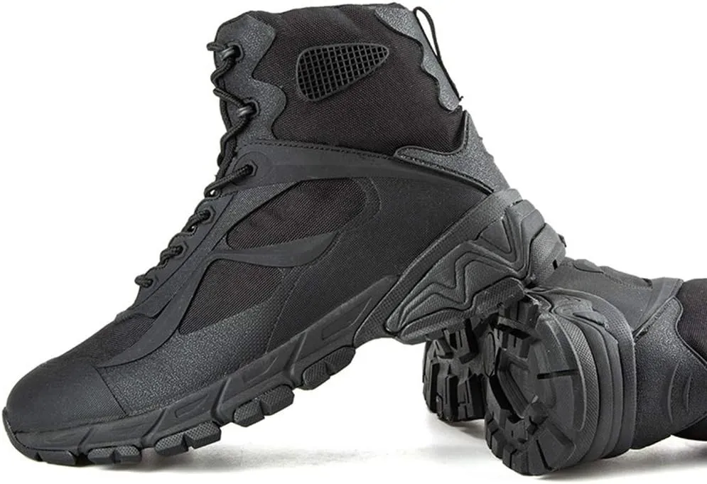 Men's Tactical Boots,High-Tops Desert Combat Boots Outdoor Mountaineering Off-Road Military Boots,Black- 41/UK 7.5/US 8