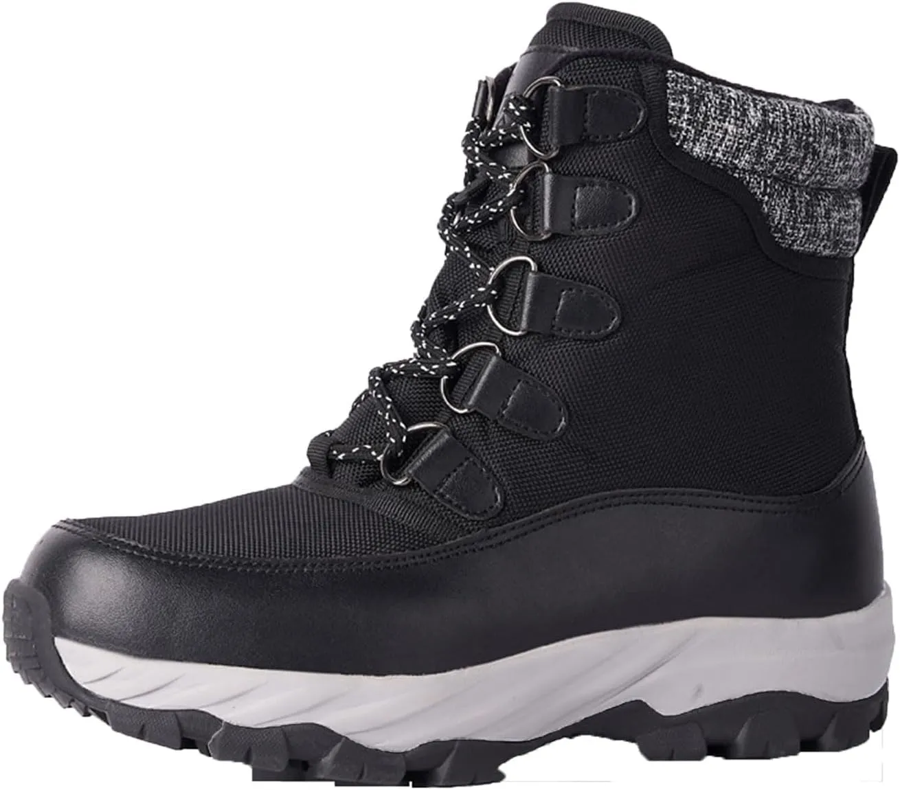 Mens Winter Boots, Leather and Fur Integrated Snow Boots Winter Warm Waterproof High Top Cotton Shoes Anti-Slip Short Boots, Outdoor Cold-Proof Boots