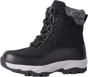 Mens Winter Boots, Leather and Fur Integrated Snow Boots Winter Warm Waterproof High Top Cotton Shoes Anti-Slip Short Boots, Outdoor Cold-Proof Boots