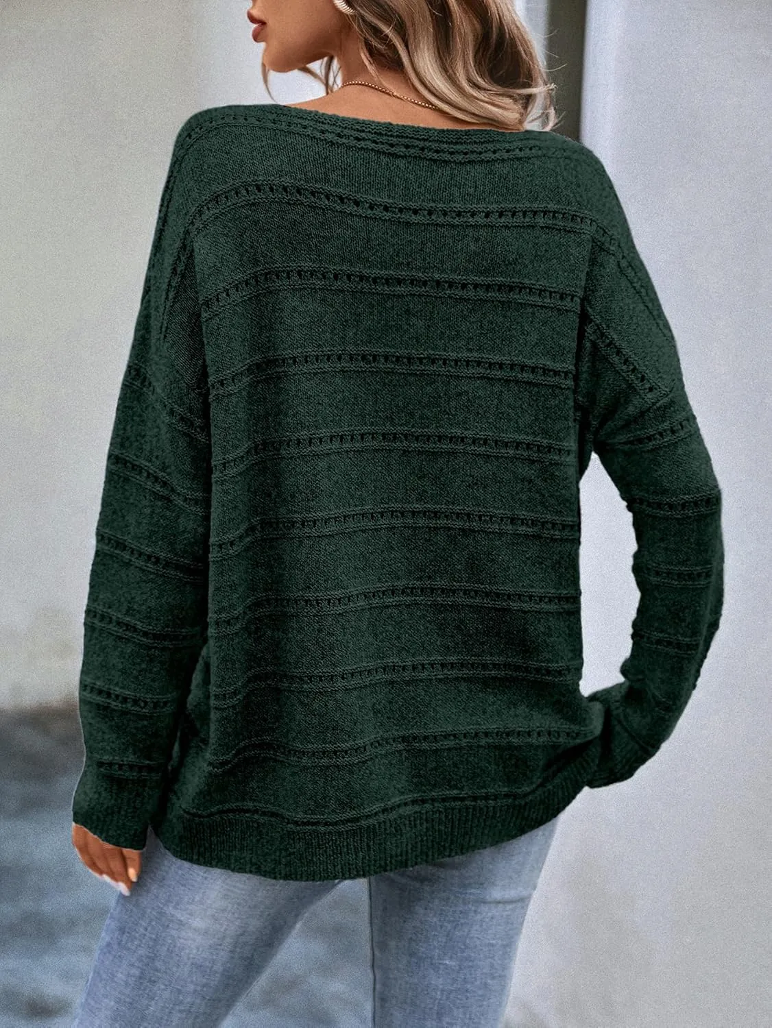 Milumia Women's Off The Shoulder Sweater Long Sleeve Oversized Knit Boat Neck Jumper Tops