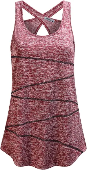 MOQIVGI Womens Sleeveless Loose Fit Racerback Workout Gym Yoga Running Tank Tops