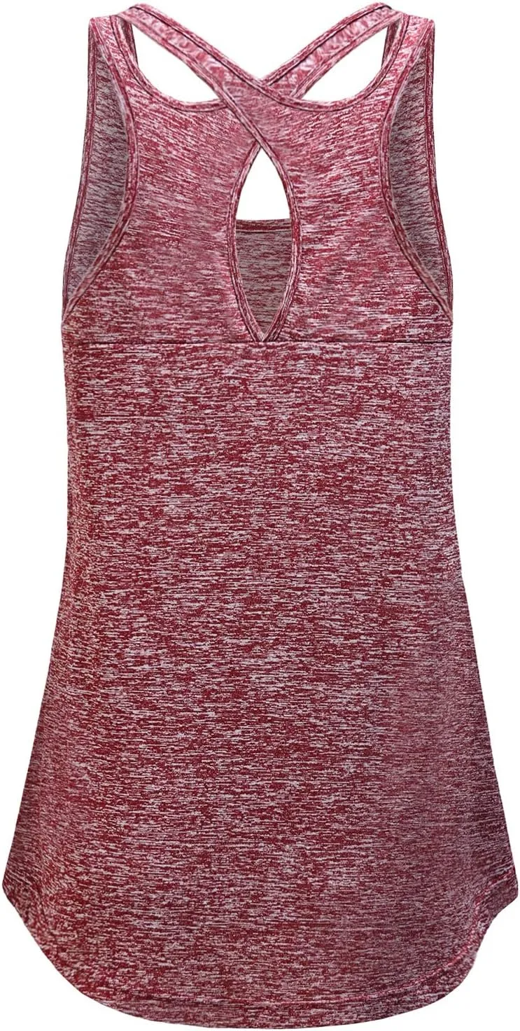 MOQIVGI Womens Sleeveless Loose Fit Racerback Workout Gym Yoga Running Tank Tops