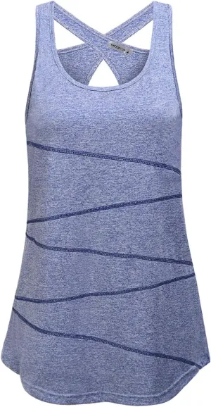 MOQIVGI Womens Sleeveless Loose Fit Racerback Workout Gym Yoga Running Tank Tops