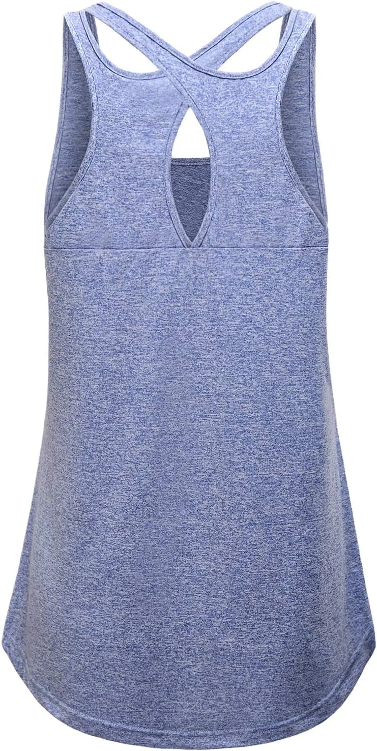 MOQIVGI Womens Sleeveless Loose Fit Racerback Workout Gym Yoga Running Tank Tops