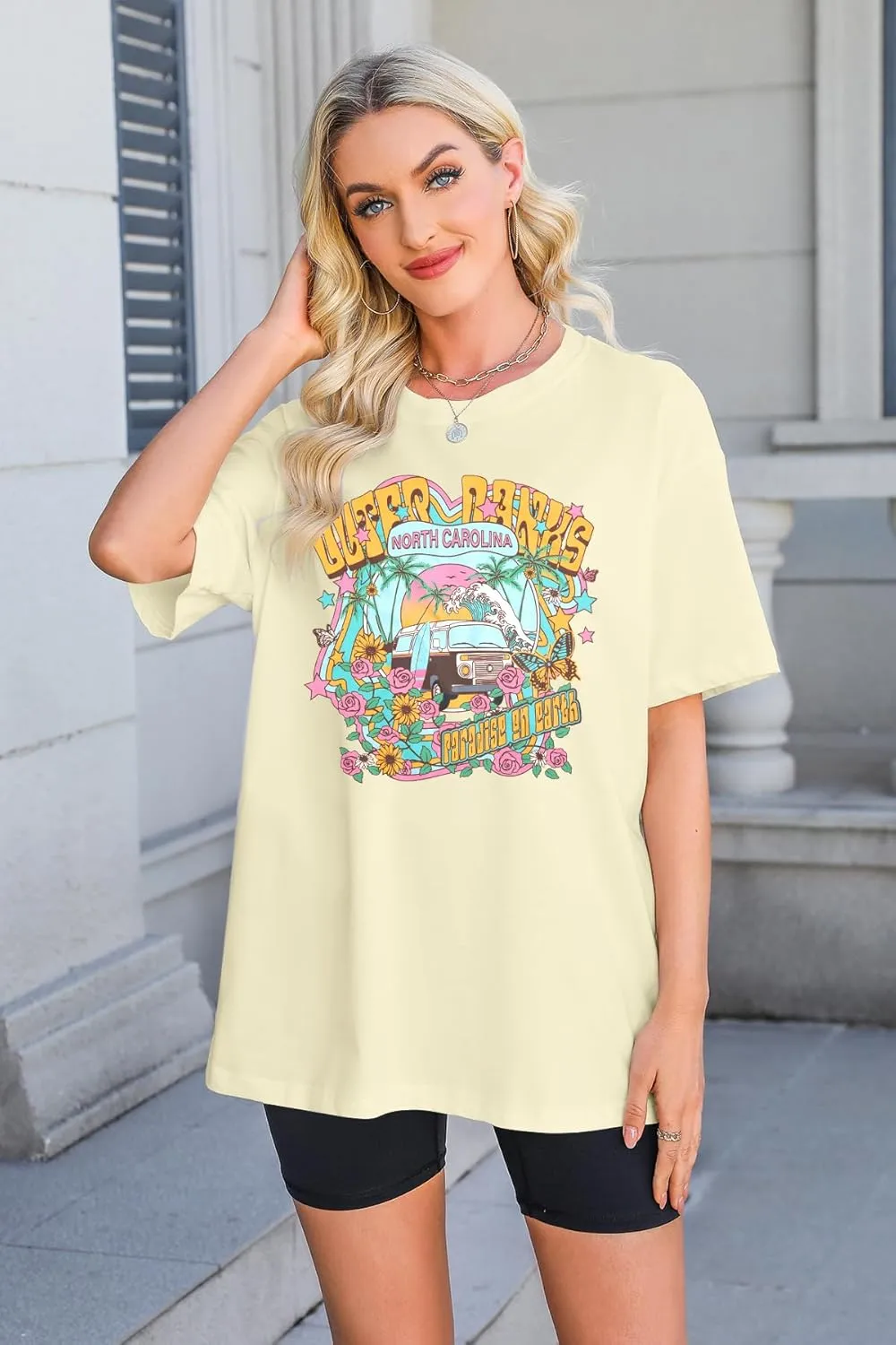 Outer Bank Shirts Pogues for Life Shirt Women Beach Tops Summer Sunflowers Graphic Tees Oversized Short Sleeve top