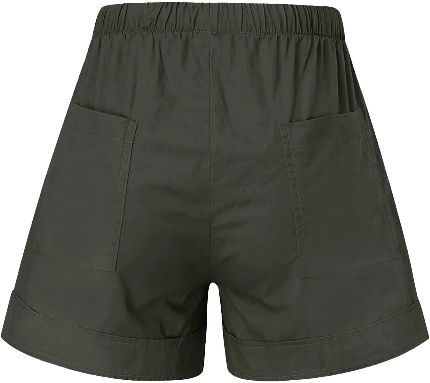 Plus Size Summer Shorts for Women Dressy Casual Elastic Waist Drawstring Cotton Linen Shorts with Pockets