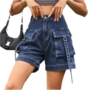 POHADON Jean Shorts for Women 2025 Trendy Y2k Jorts High Waisted Utility Summer Cargo Denim Shorts with Pockets