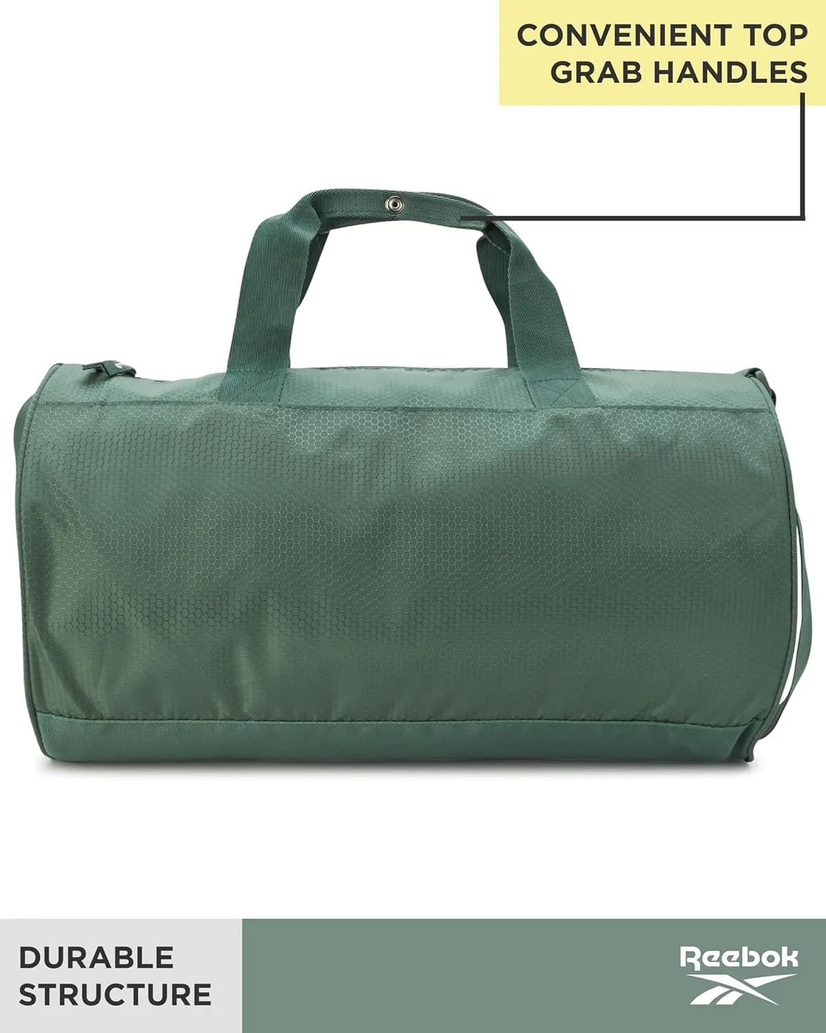 Reebok Duffle Bag - Unisex Lightweight Gym, Sports and Travel Mini Carry On Weekender Bags for Women and Men, Perth II Green, One Size