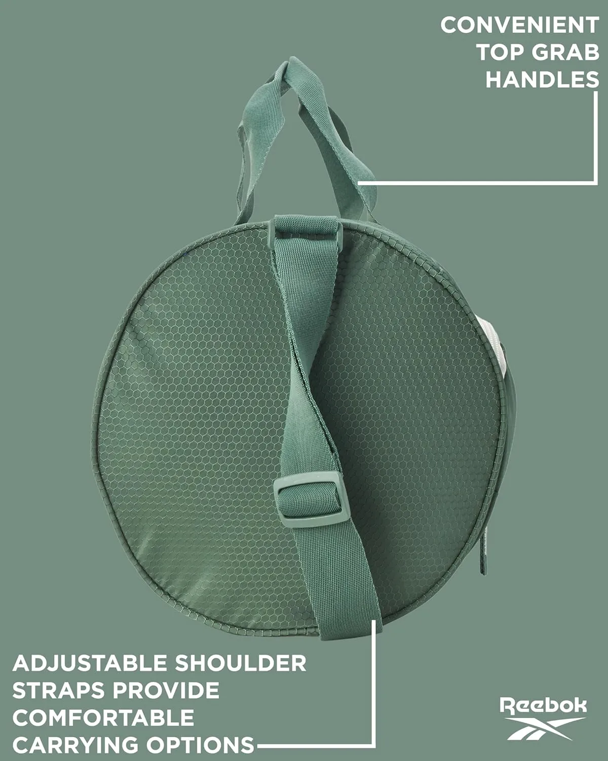 Reebok Duffle Bag - Unisex Lightweight Gym, Sports and Travel Mini Carry On Weekender Bags for Women and Men, Perth II Green, One Size