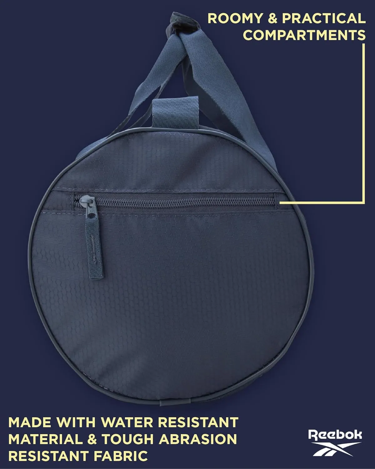 Reebok Duffle Bag - Unisex Lightweight Gym, Sports and Travel Mini Carry On Weekender Bags for Women and Men, Plyo Blue, One Size